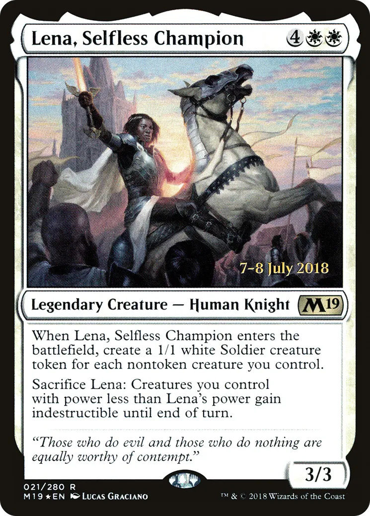 Lena, championne dévouée — Core Set 2019 Promos — Magic: The Gathering