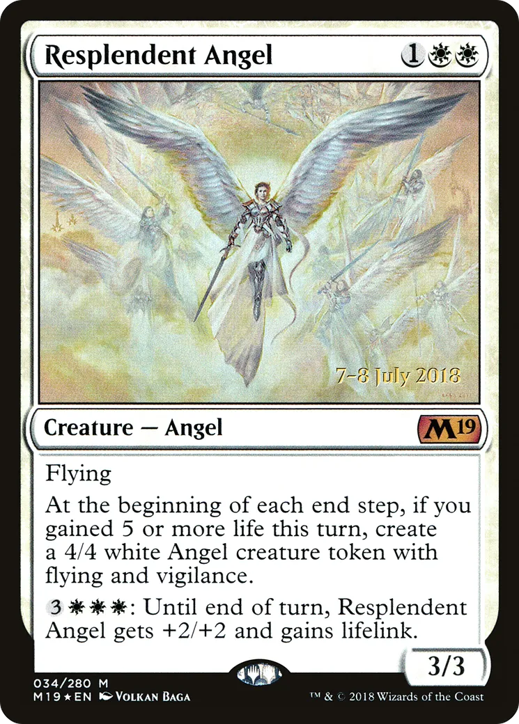Resplendent Angel from Core Set 2019 Promos - Magic: The Gathering