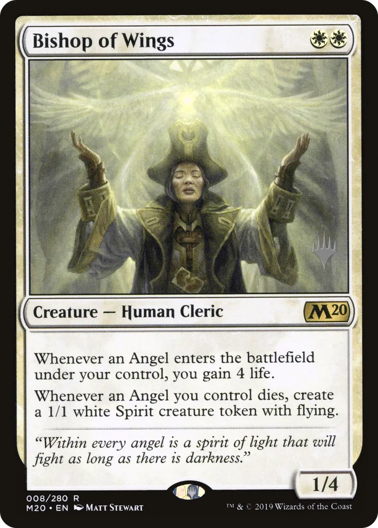 Évêque d'ailes — Core Set 2020 Promos — Magic: The Gathering