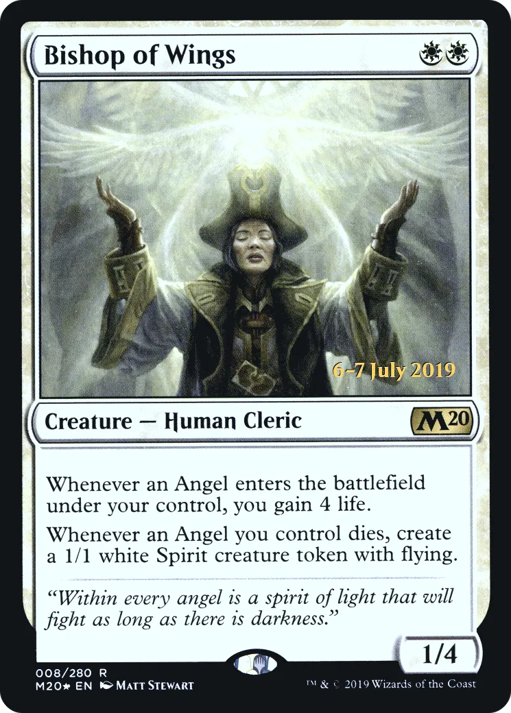 Évêque d'ailes — Core Set 2020 Promos — Magic: The Gathering