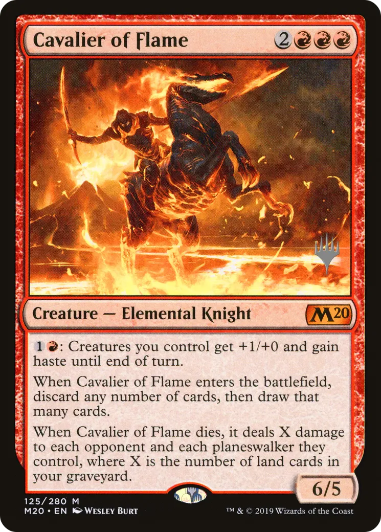 Cavalier of Flame — Core Set 2020 Promos — Magic: The Gathering