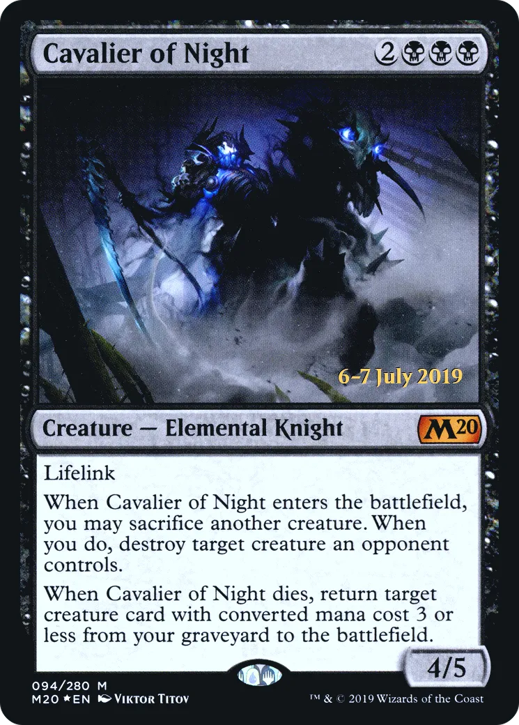 Cavalier of Night — Core Set 2020 Promos — Magic: The Gathering