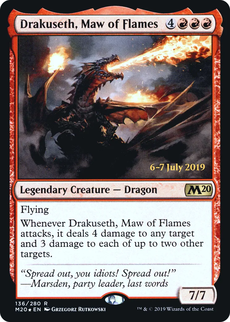 Drakuseth, gueule de flammes — Core Set 2020 Promos — Magic: The Gathering