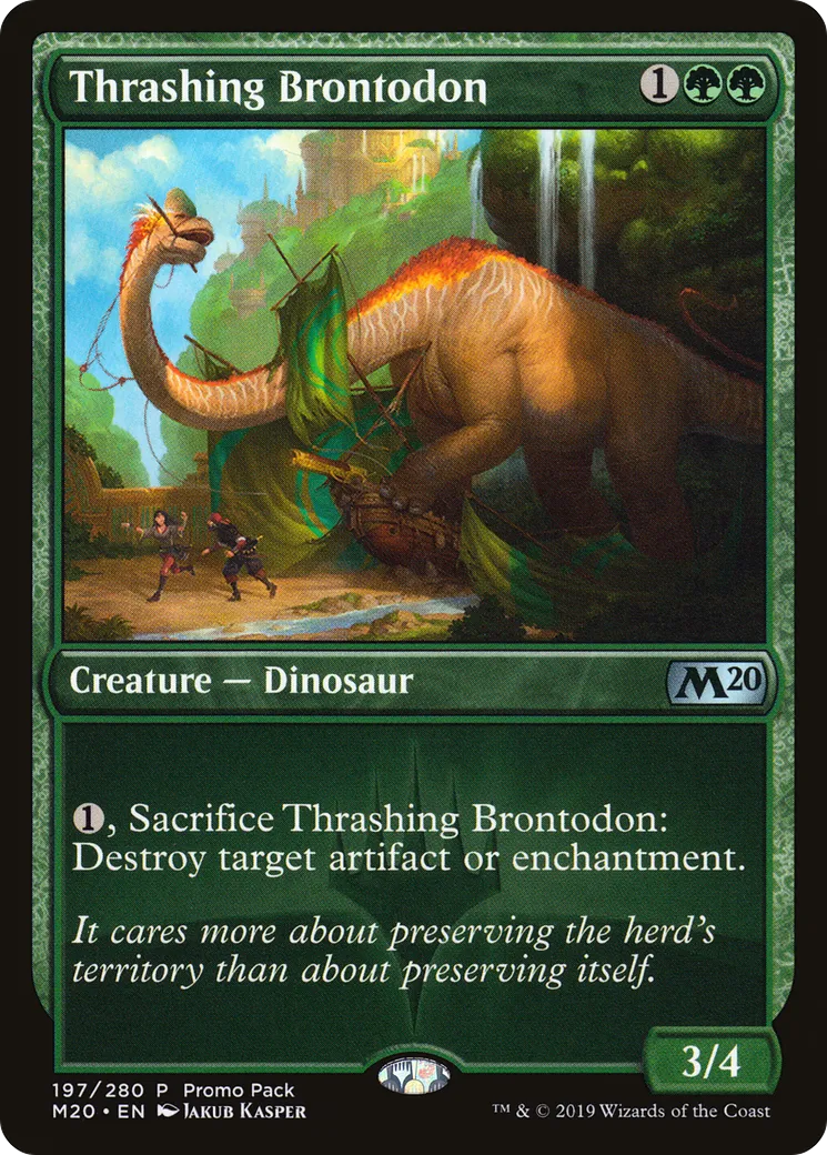 Thrashing Brontodon — Core Set 2020 Promos — Magic: The Gathering