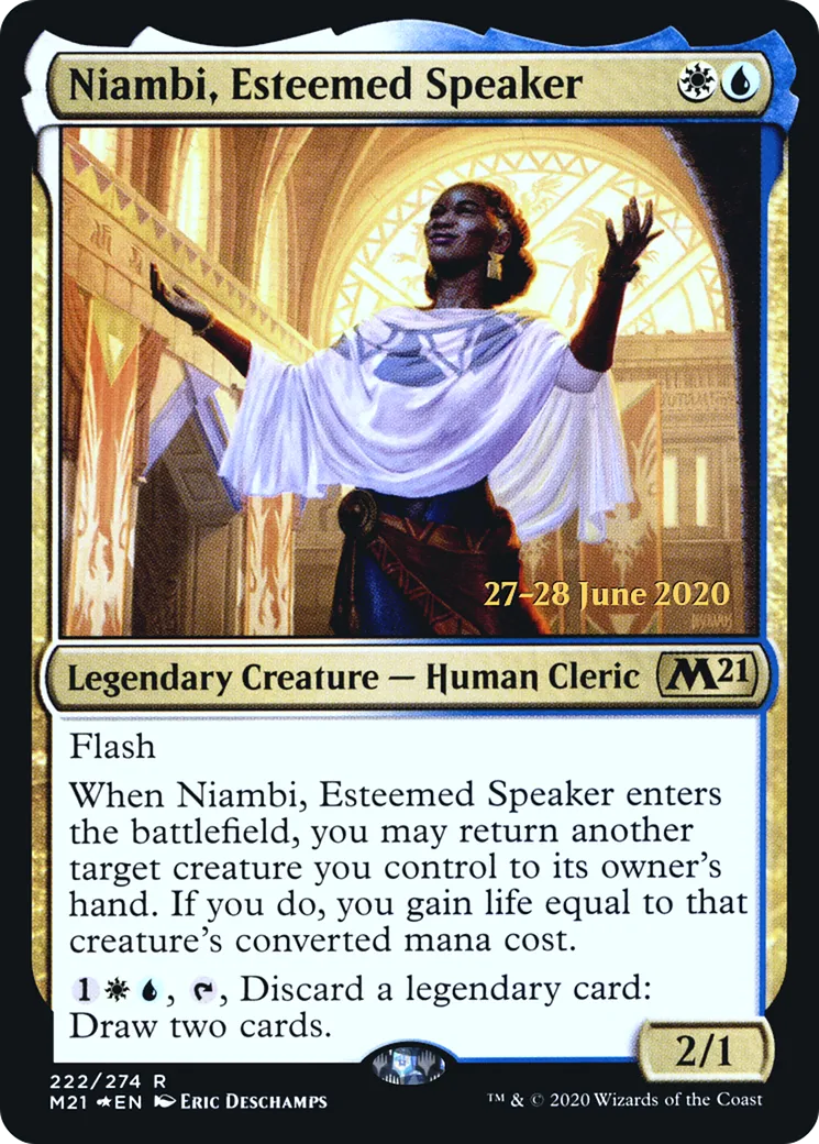 Niambi, Esteemed Speaker from Core Set 2021 Promos - Magic: The Gathering