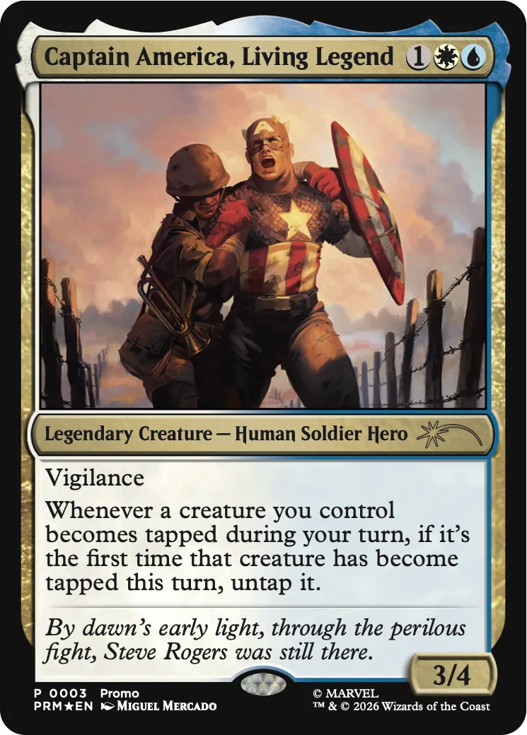 Captain America, Living Legend — Media and Collaboration Promos — Magic: The Gathering