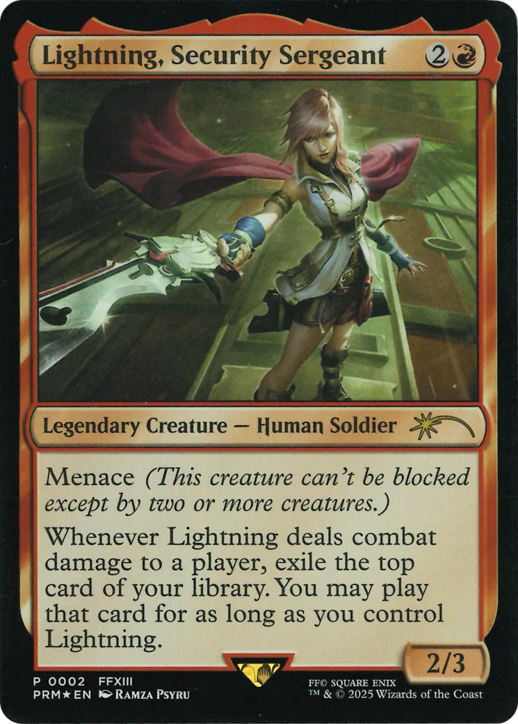 Lightning, Security Sergeant — Media and Collaboration Promos — Magic: The Gathering