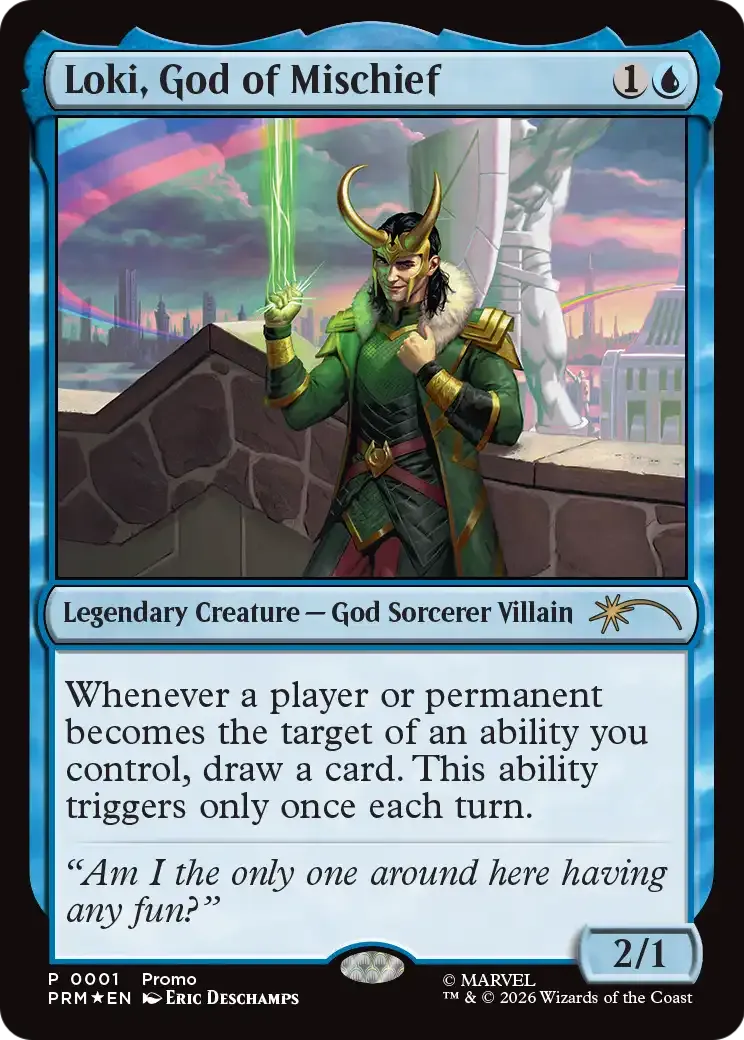 Loki, God of Mischief — Media and Collaboration Promos — Magic: The Gathering