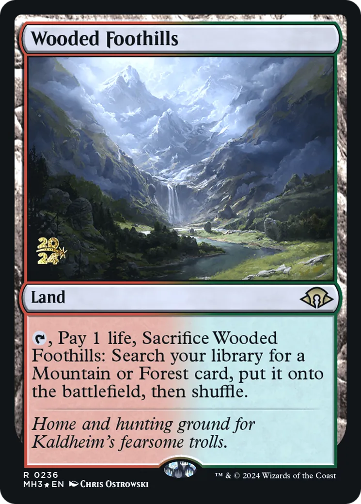 Wooded Foothills — Modern Horizons 3 Promos — Magic: The Gathering