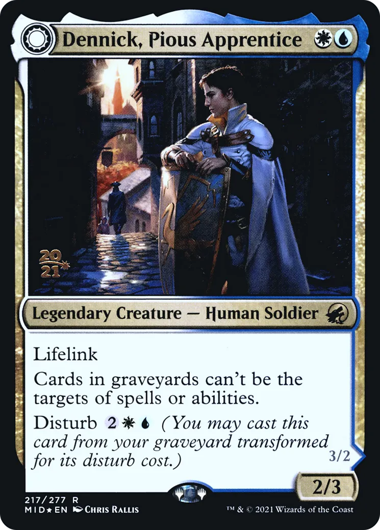 Dennick, Pious Apprentice // Dennick, Pious Apparition — Innistrad: Midnight Hunt Promos — Magic: The Gathering
