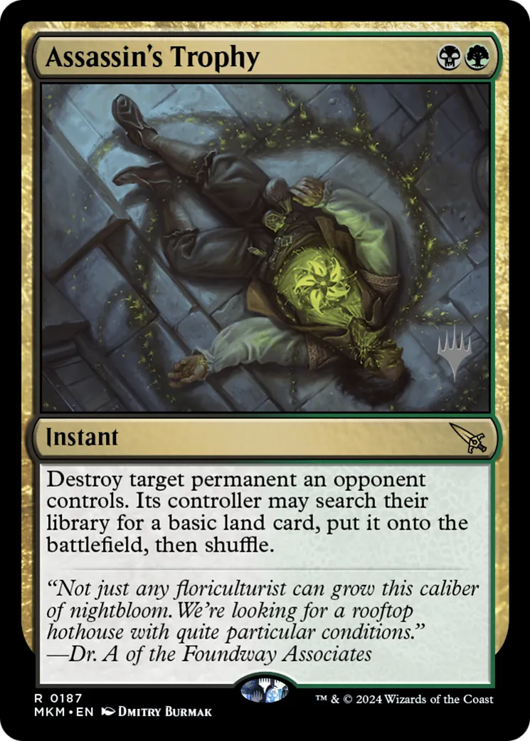 Assassin's Trophy — Murders at Karlov Manor Promos — Magic: The Gathering