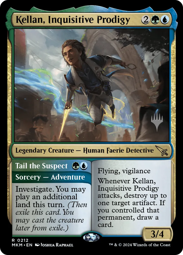 Kellan, Inquisitive Prodigy // Tail the Suspect — Murders at Karlov Manor Promos — Magic: The Gathering