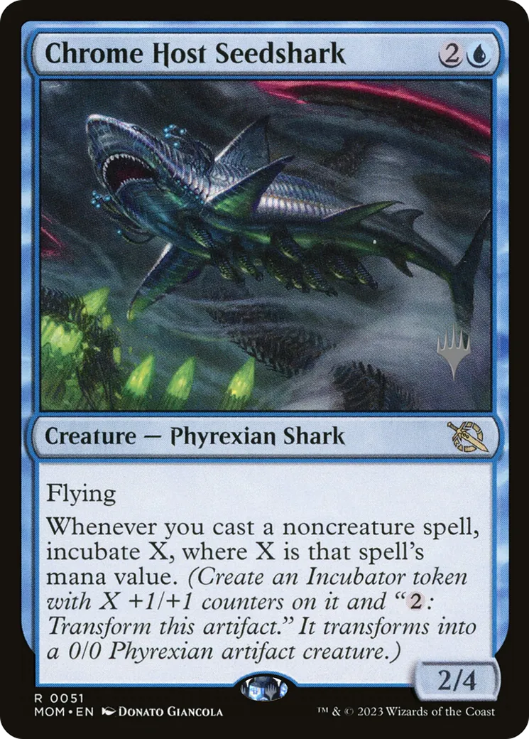 Chrome Host Seedshark — March of the Machine Promos — Magic: The Gathering
