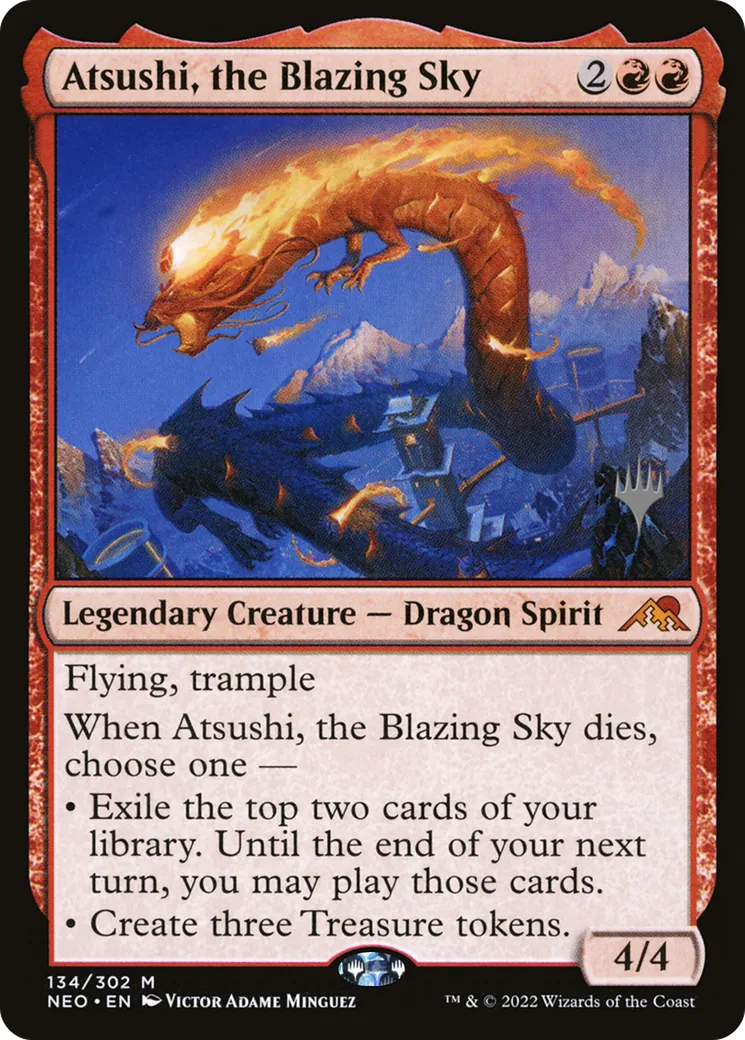Atsushi, le ciel flamboyant — Kamigawa: Neon Dynasty Promos — Magic: The Gathering