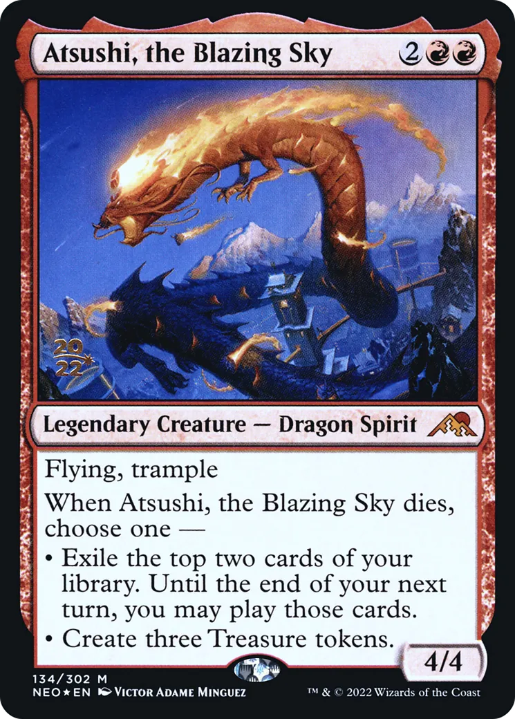 Atsushi, le ciel flamboyant — Kamigawa: Neon Dynasty Promos — Magic: The Gathering