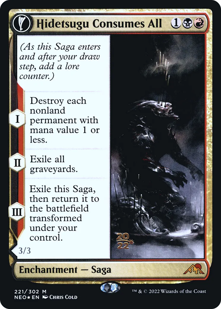 Hidetsugu dévore tout // Enveloppe de celui-qui-dévore-tout — Kamigawa: Neon Dynasty Promos — Magic: The Gathering