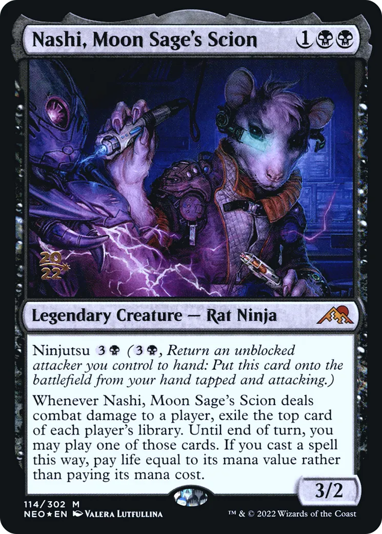Nashi, scion du sage de la lune — Kamigawa: Neon Dynasty Promos — Magic: The Gathering