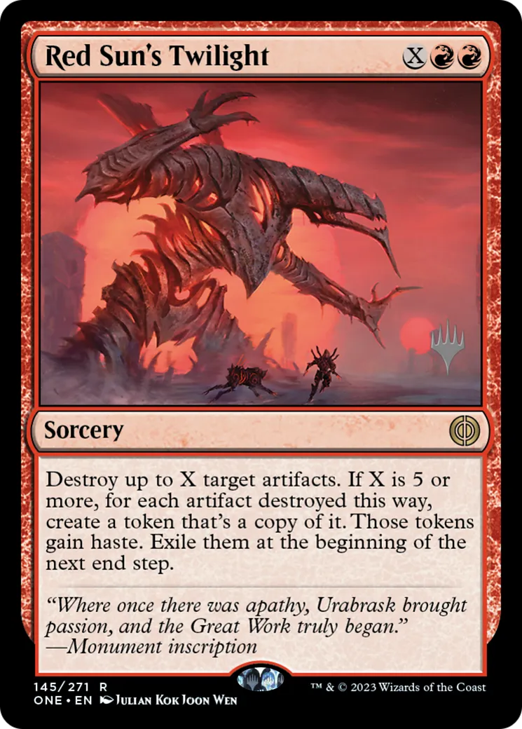 Crépuscule de Rougesoleil — Phyrexia: All Will Be One Promos — Magic: The Gathering