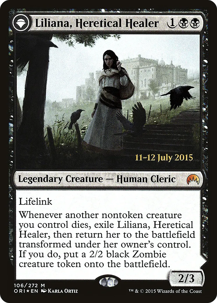 Liliana, Heretical Healer // Liliana, Defiant Necromancer — Magic Origins Promos — Magic: The Gathering