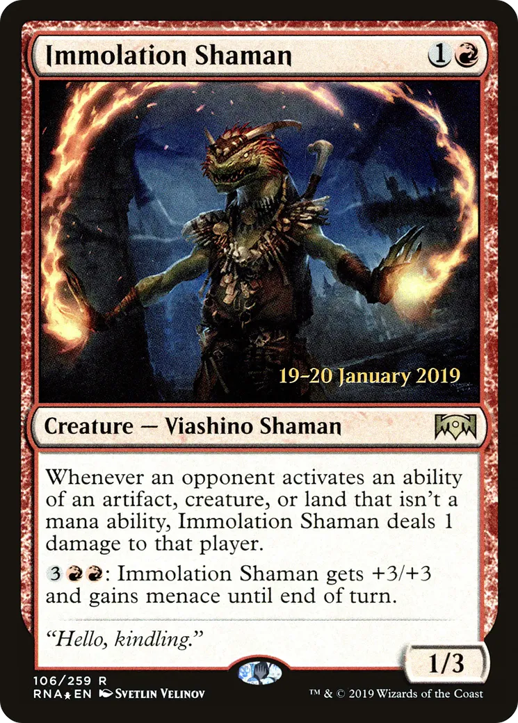 Immolation Shaman — Ravnica Allegiance Promos — Magic: The Gathering