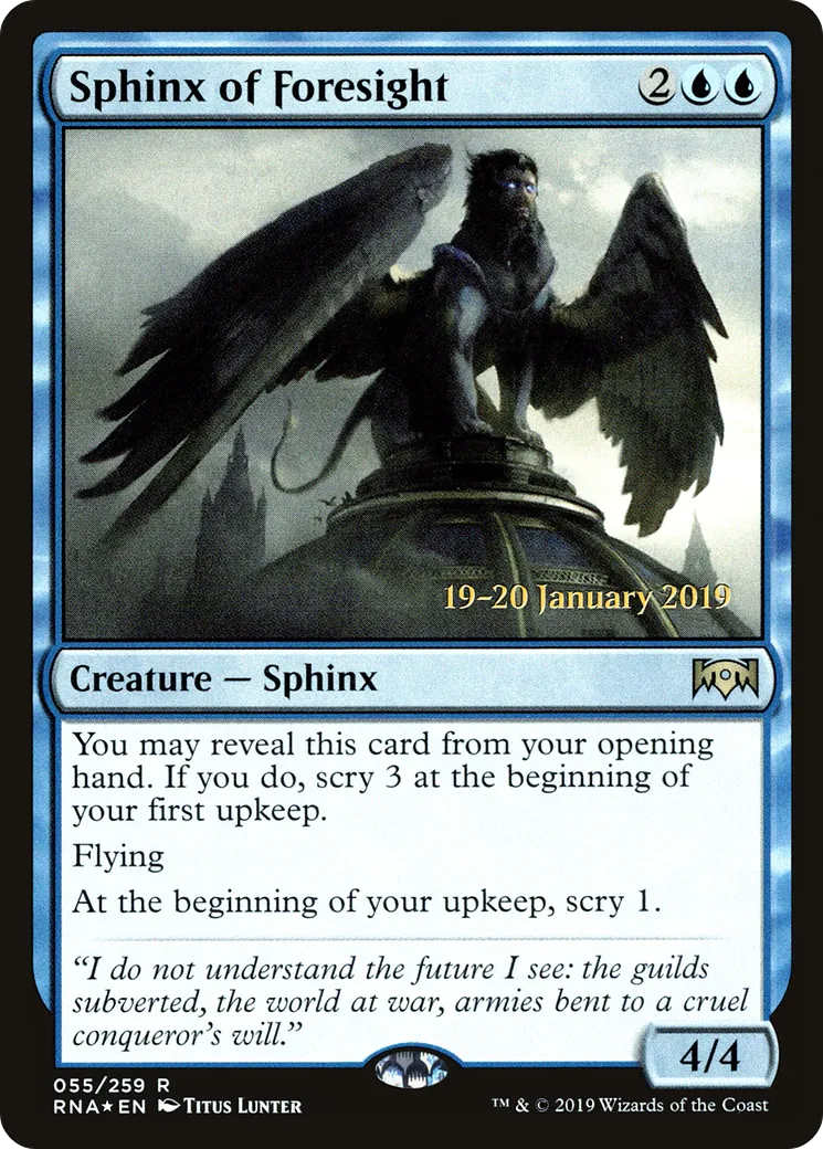 Sphinx of Foresight — Ravnica Allegiance Promos — Magic: The Gathering