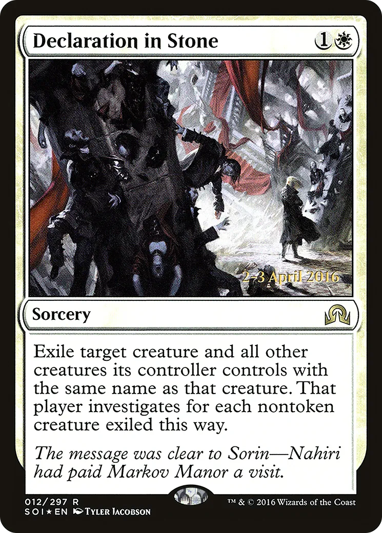 Declaration in Stone — Shadows over Innistrad Promos — Magic: The Gathering