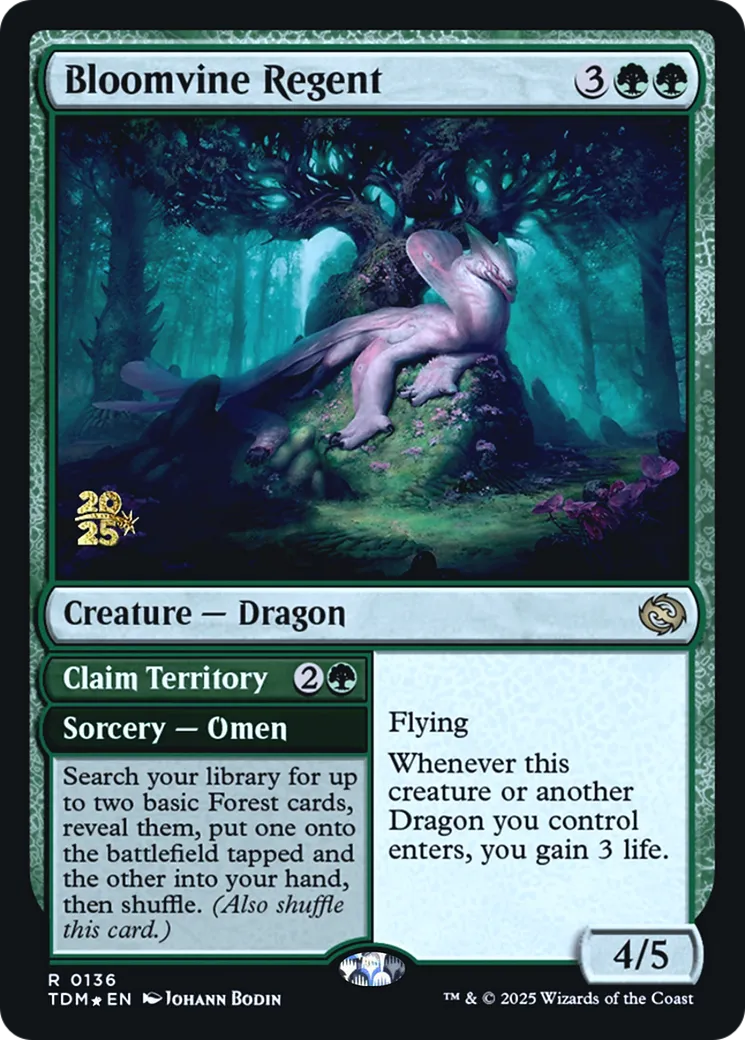 Bloomvine Regent // Claim Territory — Tarkir: Dragonstorm Promos — Magic: The Gathering
