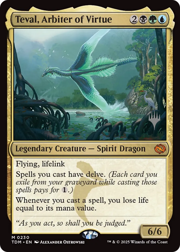 Teval, Arbiter of Virtue — Tarkir: Dragonstorm Promos — Magic: The Gathering
