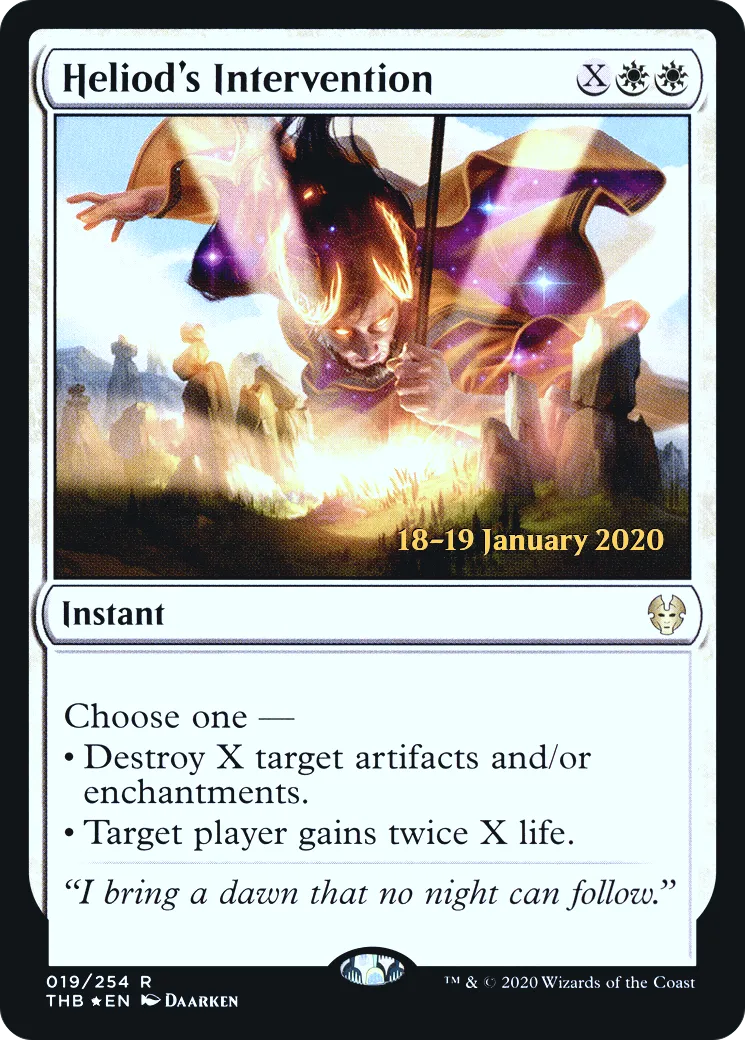 Intervention d'Héliode — Theros Beyond Death Promos — Magic: The Gathering