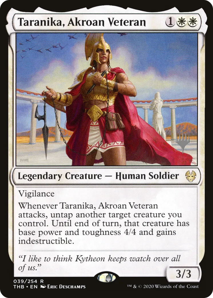 Taranika, Akroan Veteran — Theros Beyond Death Promos — Magic: The Gathering