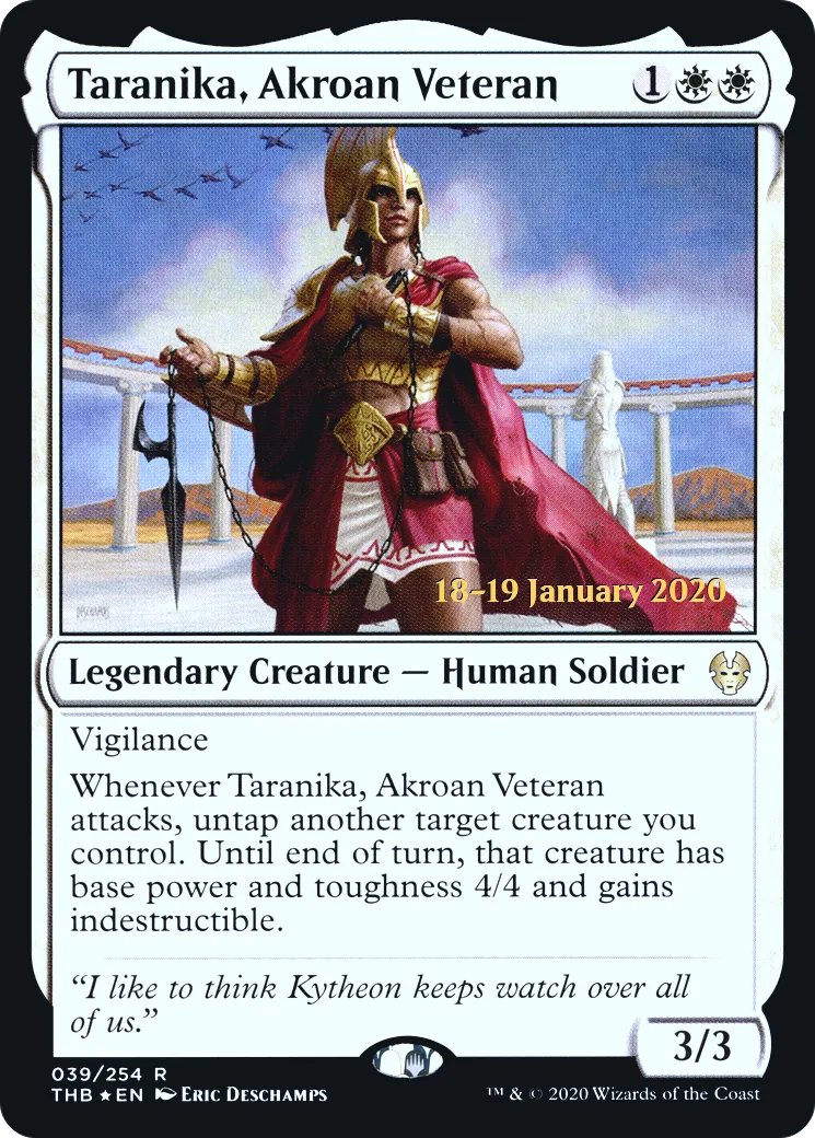 Taranika, Akroan Veteran — Theros Beyond Death Promos — Magic: The Gathering