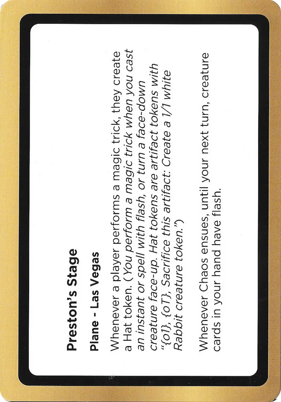 Preston's Stage from Black Lotus Unknown Planechase - Magic: The Gathering