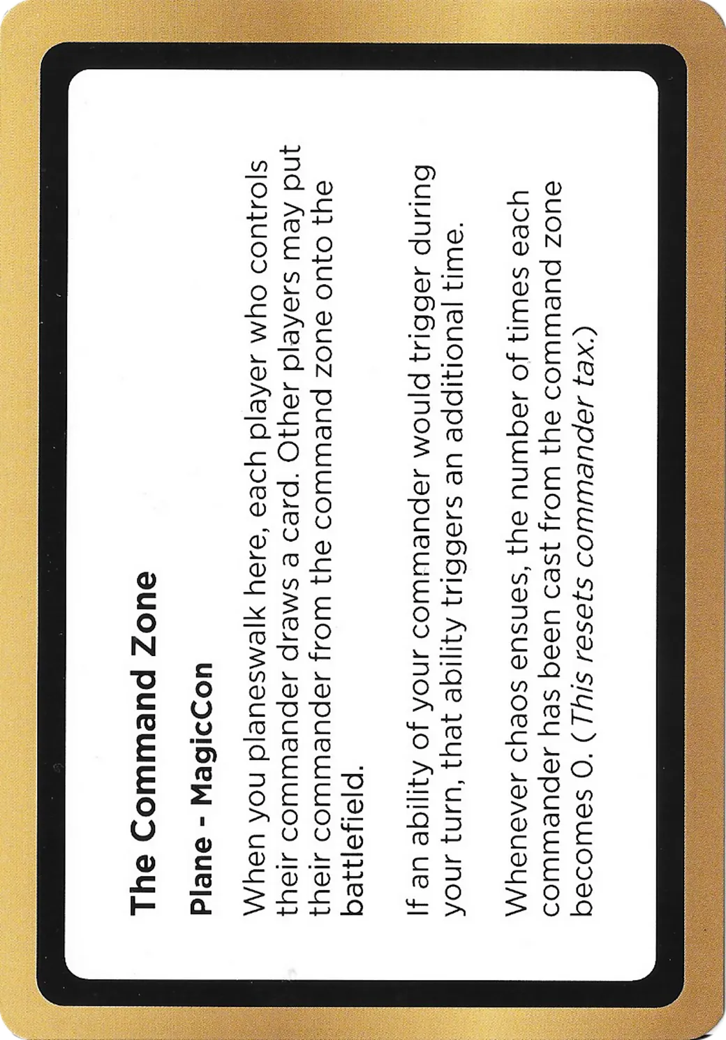 The Command Zone — Black Lotus Unknown Planechase — Magic: The Gathering