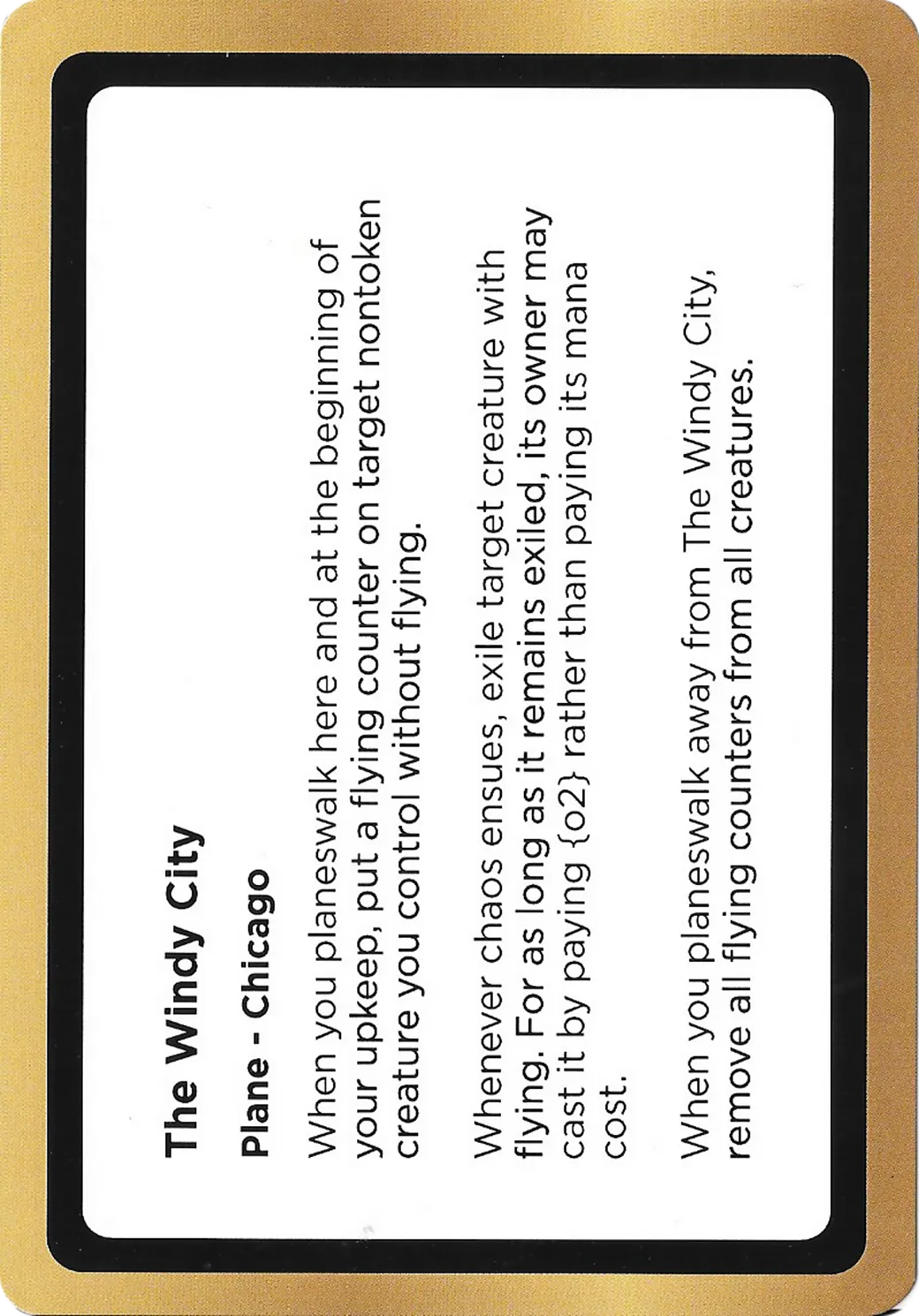 The Windy City — Black Lotus Unknown Planechase — Magic: The Gathering