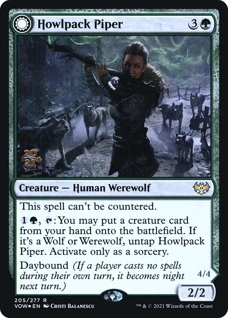 Joueuse de flûte de la hurlemeute // Hurleuse de chant sauvage — Innistrad: Crimson Vow Promos — Magic: The Gathering