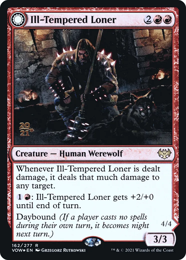 Ill-Tempered Loner // Howlpack Avenger — Innistrad: Crimson Vow Promos — Magic: The Gathering