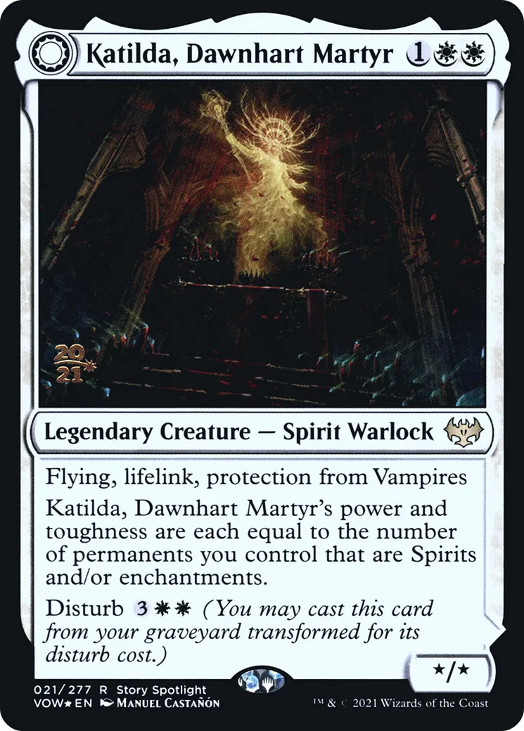 Katilda, martyre de Cerf-orient // Aube de Katilda — Innistrad: Crimson Vow Promos — Magic: The Gathering
