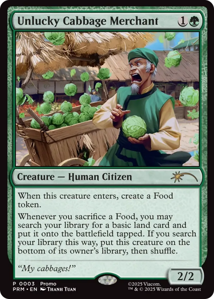 Unlucky Cabbage Merchant — Wizards Play Network 2025 — Magic: The Gathering