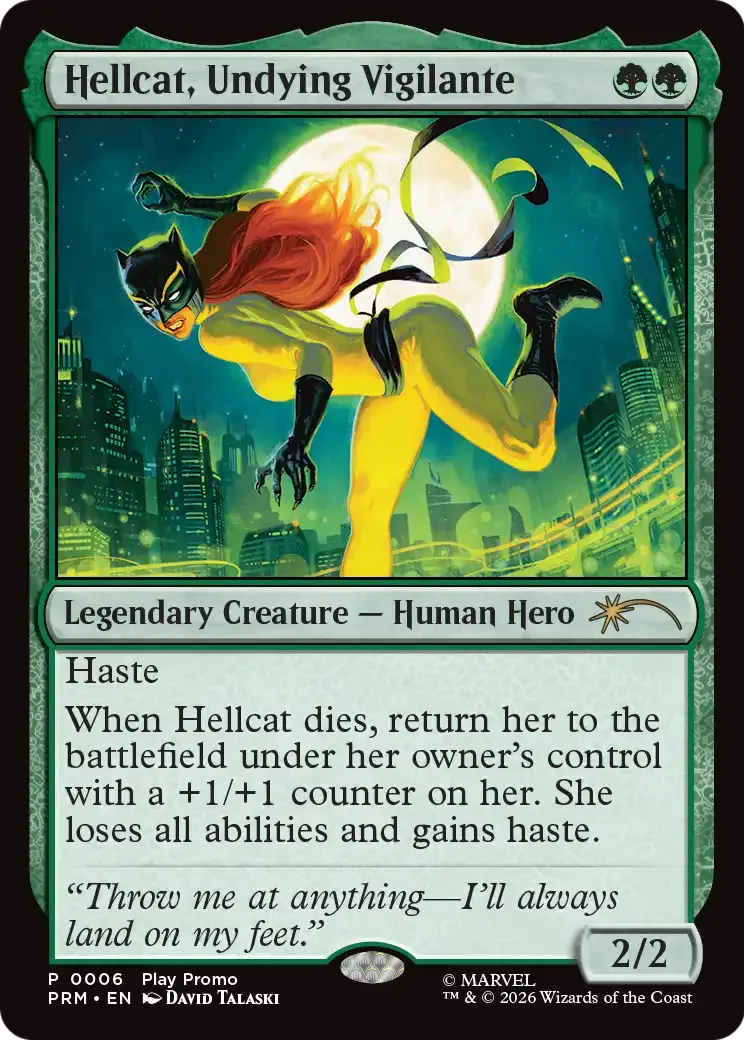 Hellcat, justicière immortelle from Wizards Play Network 2026 - Magic: The Gathering
