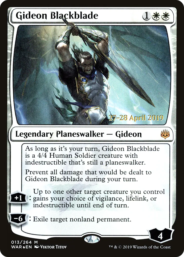 Gideon Blackblade — War of the Spark Promos — Magic: The Gathering