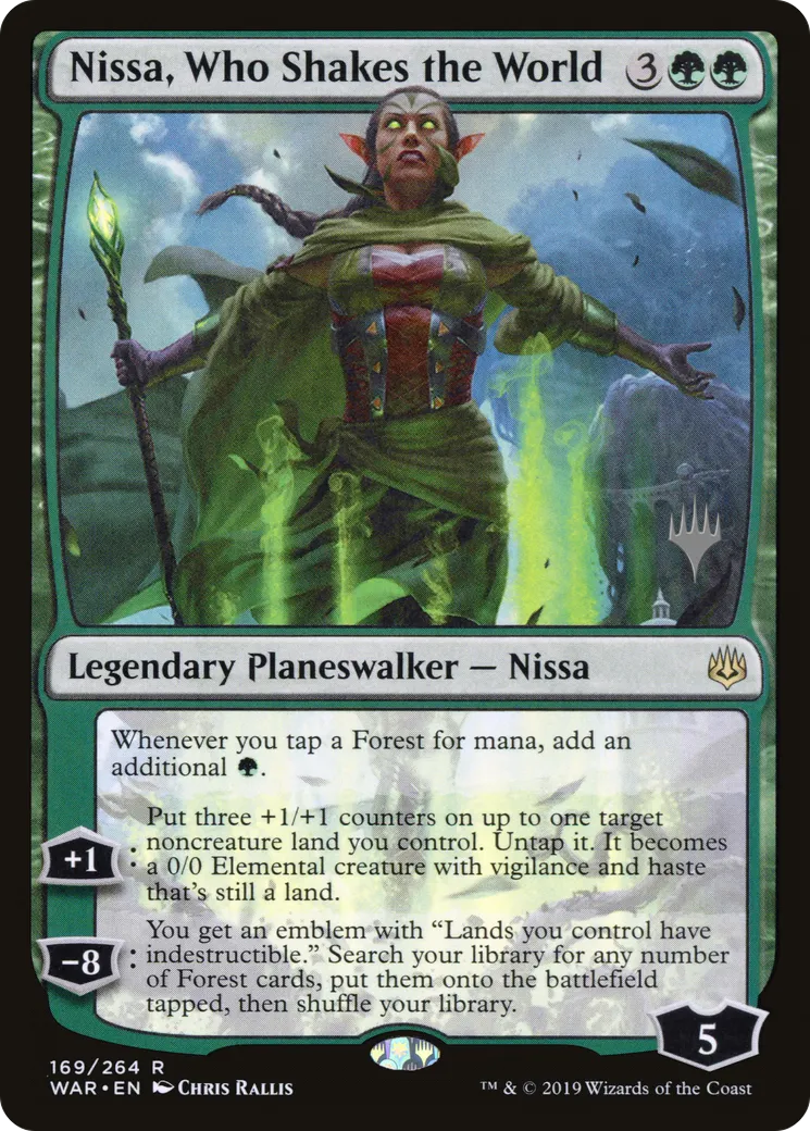 Nissa, celle qui fait trembler le monde — War of the Spark Promos — Magic: The Gathering