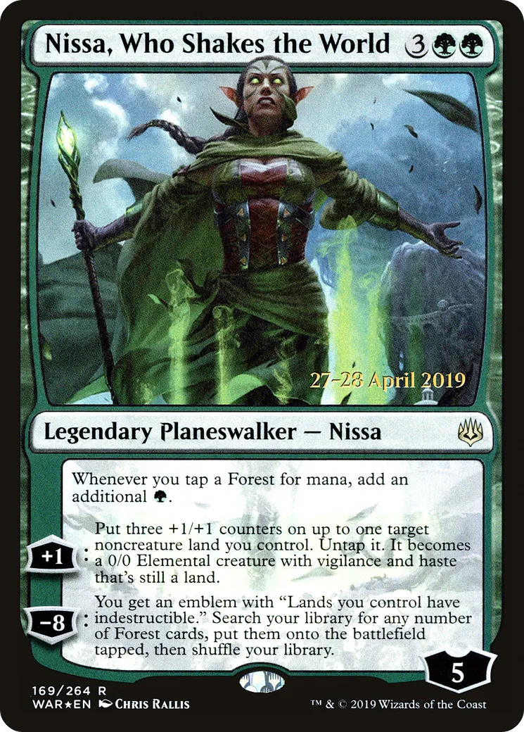 Nissa, Who Shakes the World from War of the Spark Promos - Magic: The Gathering