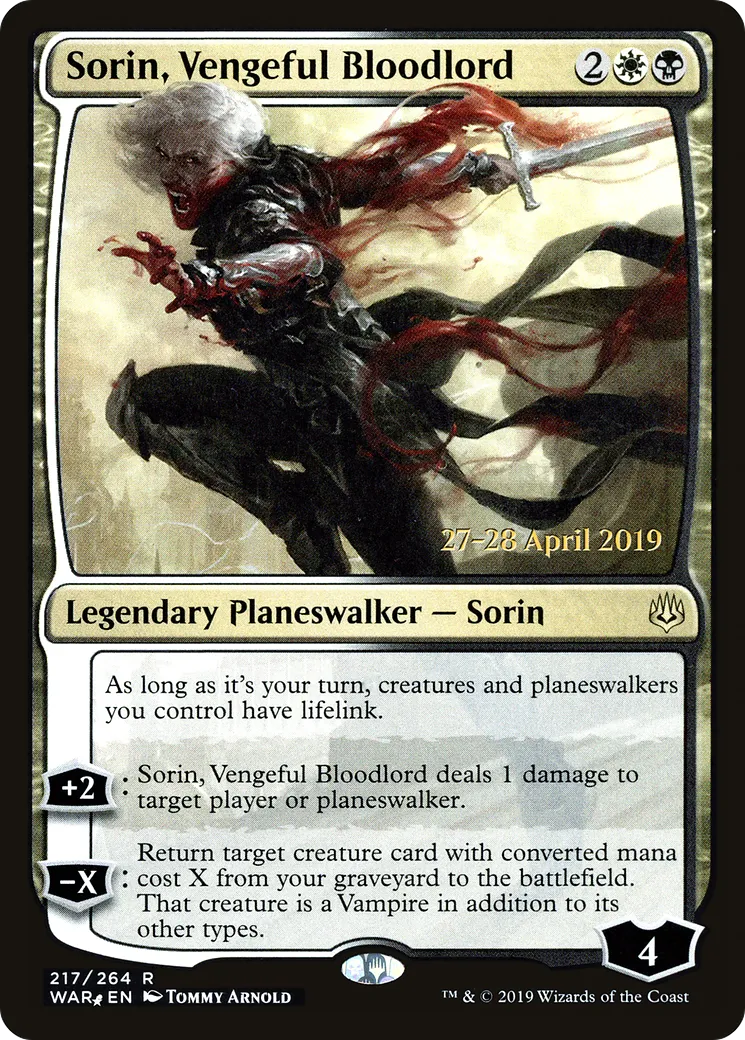 Sorin, Vengeful Bloodlord — War of the Spark Promos — Magic: The Gathering