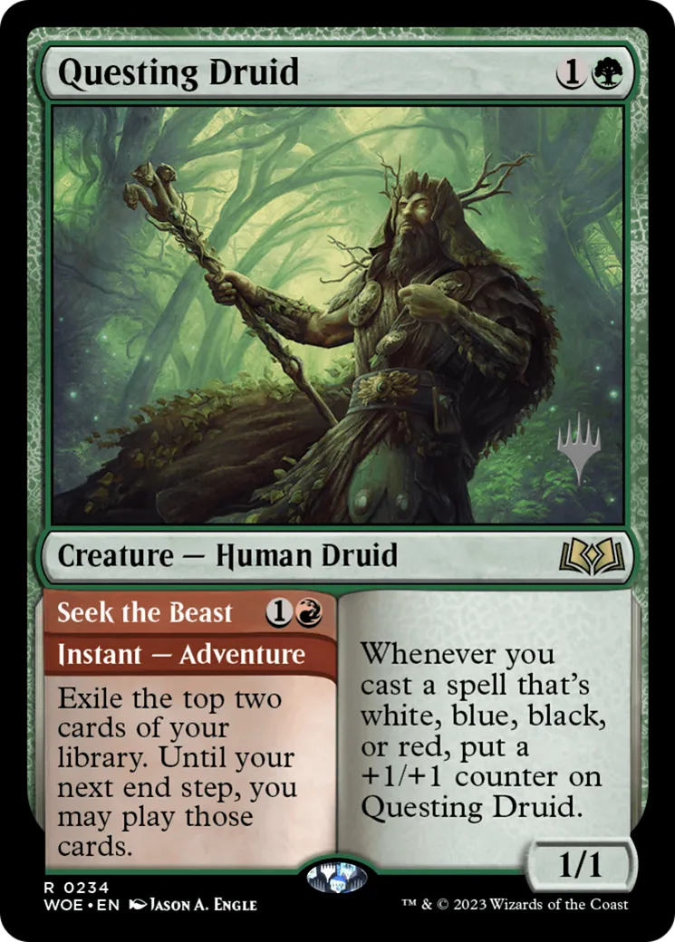Deuite en quête // En quête de la bête — Wilds of Eldraine Promos — Magic: The Gathering
