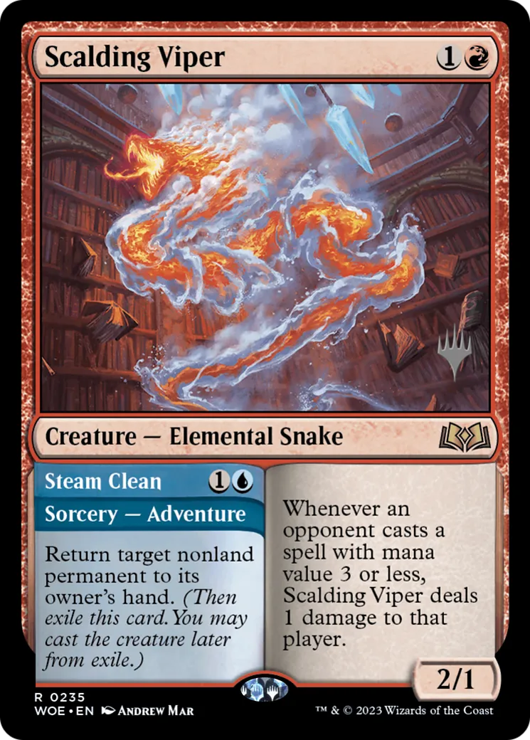 Vipère bouillante // Nettoyage à la vapeur — Wilds of Eldraine Promos — Magic: The Gathering