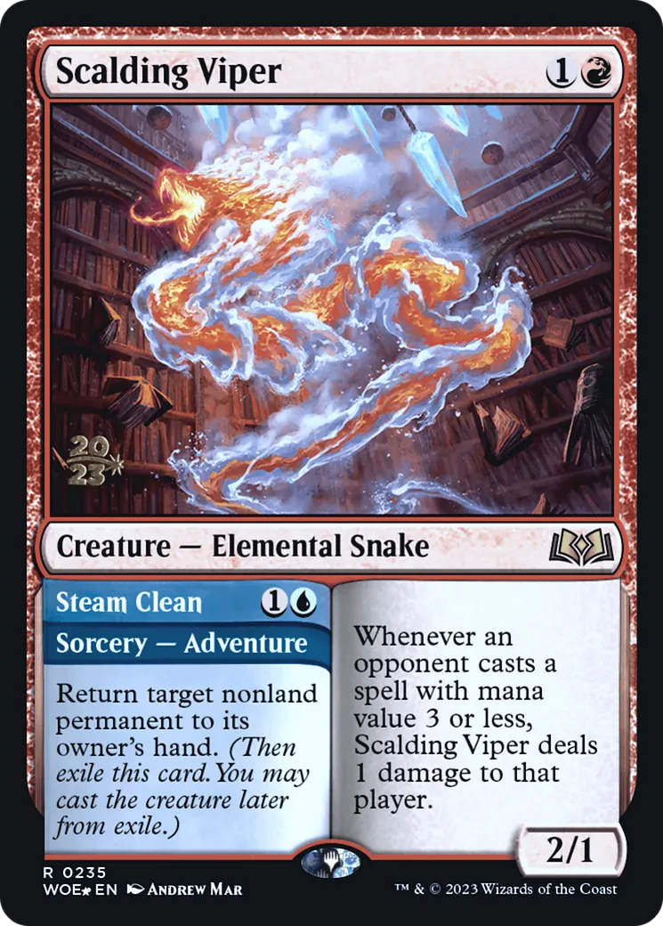 Vipère bouillante // Nettoyage à la vapeur — Wilds of Eldraine Promos — Magic: The Gathering