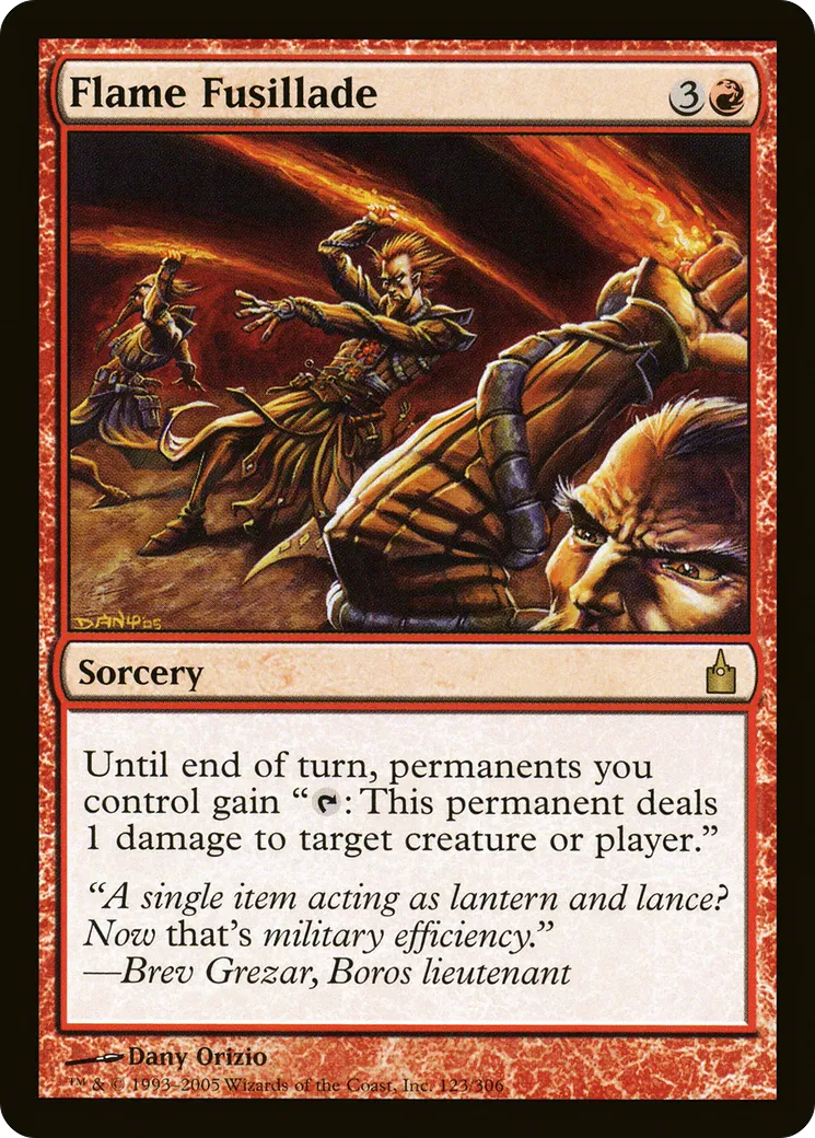 Fusillade de flammes — Ravnica: City of Guilds — Magic: The Gathering