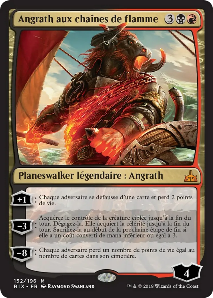 Angrath aux chaînes de flamme — Rivals of Ixalan — Magic: The Gathering