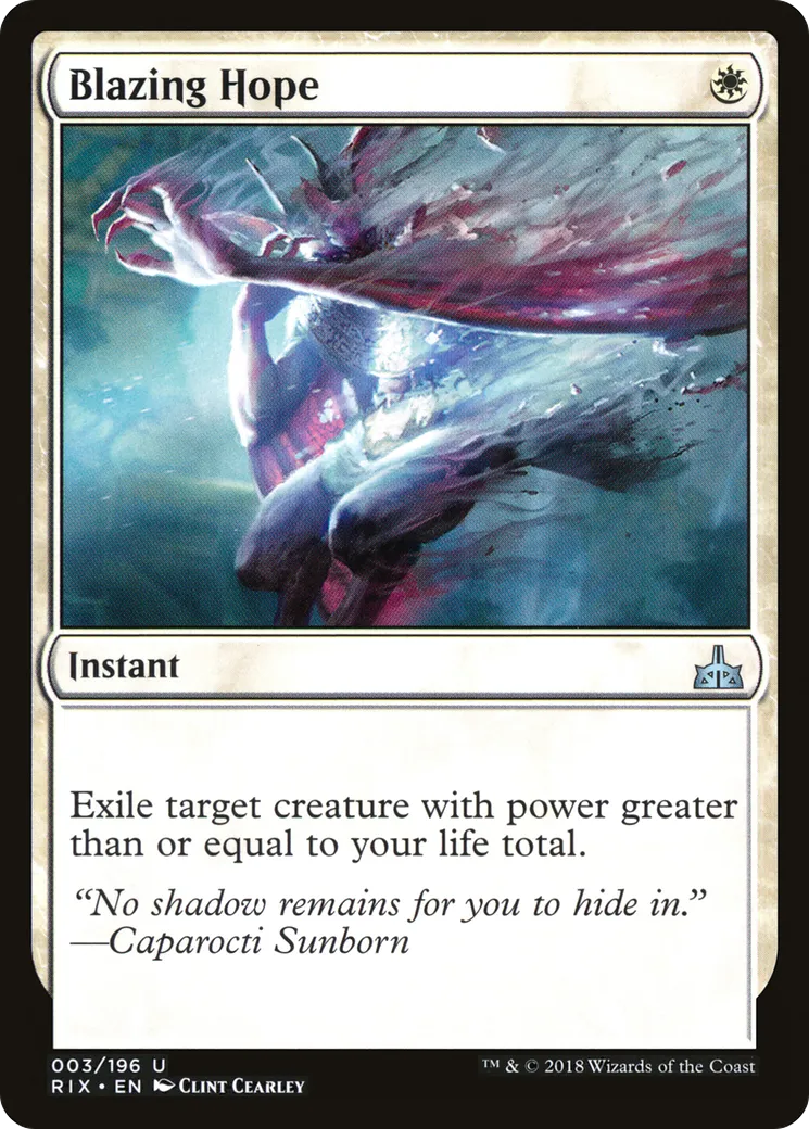 Blazing Hope — Rivals of Ixalan — Magic: The Gathering
