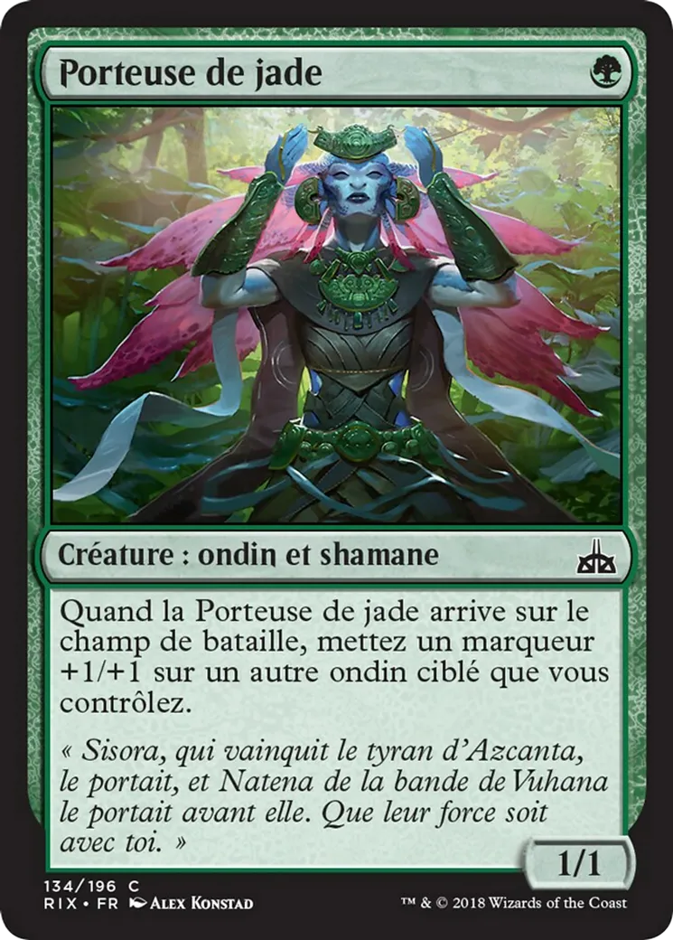 Porteuse de jade — Rivals of Ixalan — Magic: The Gathering